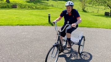 Walditch care home Resident back on new wheels